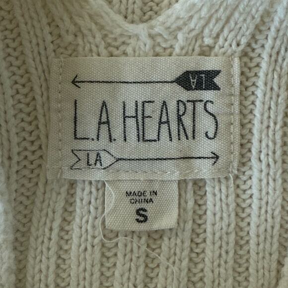 LA Hearts Knit Halter Crop Top Tank High Neck Womens Size Small Off White/Cream - Picture 3 of 7